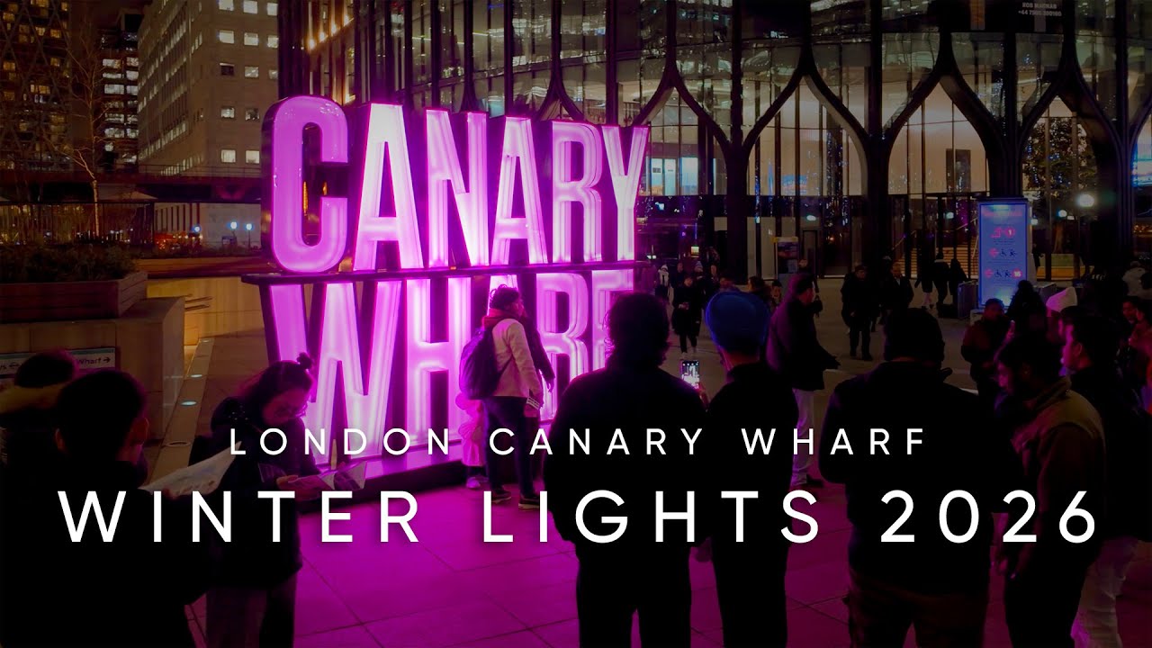 Canary Wharf Winter Lights 2026 | Immersive Light Installations Event in London | 4K