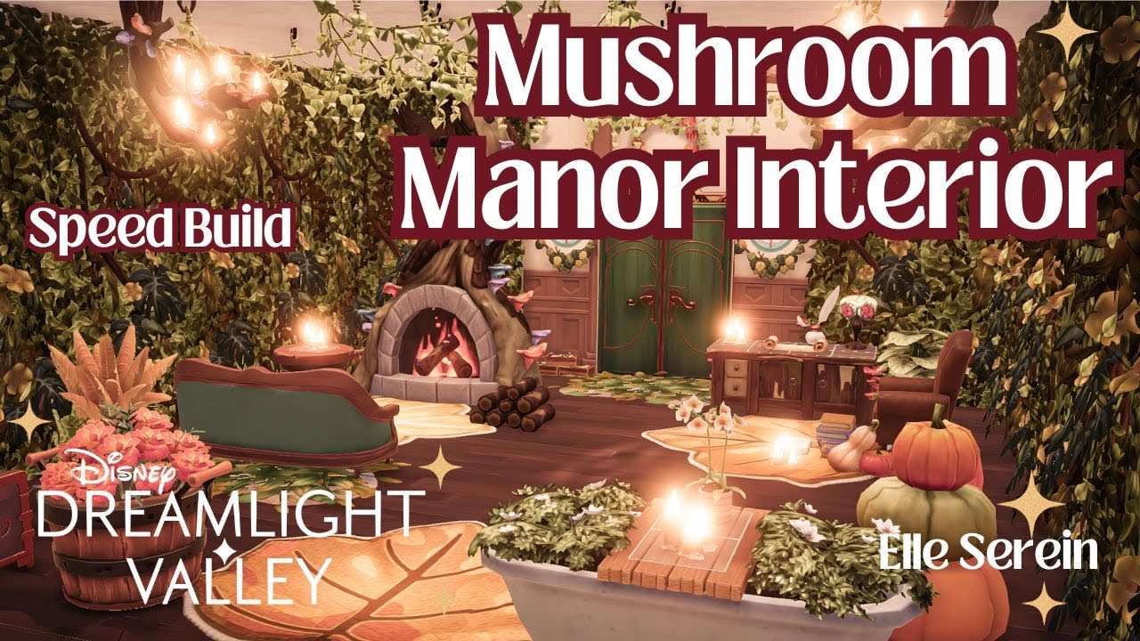 Mushroom Manor 🍄 Interior Decoration Speed Build in Disney Dreamlight Valley