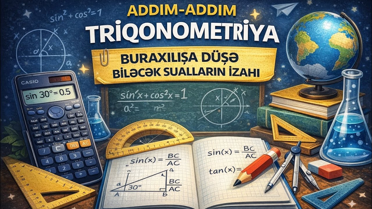Sıfırdan triqonometriya. Bölüm 1-2. İmtahana düşə biləcək sual tipləri .