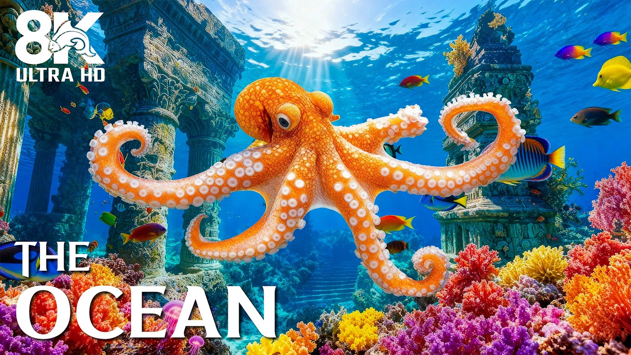 Tranquil Underwater World in 8K  | Beautiful Marine Life & Relaxing Ocean Sounds