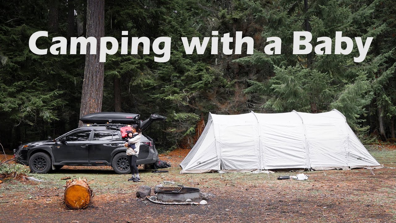 CAMPING with a BABY in a HUGE Mobi Garden Lang Seng 4 Tent / Glamping Family Camp