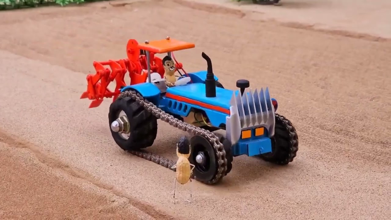 Day tractor making bulldozer repain train railway make road to help farmers.