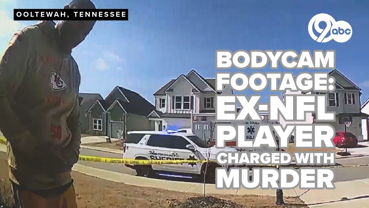 Bodycam footage shows former NFL player speaking with officers moments after girlfriend's murder