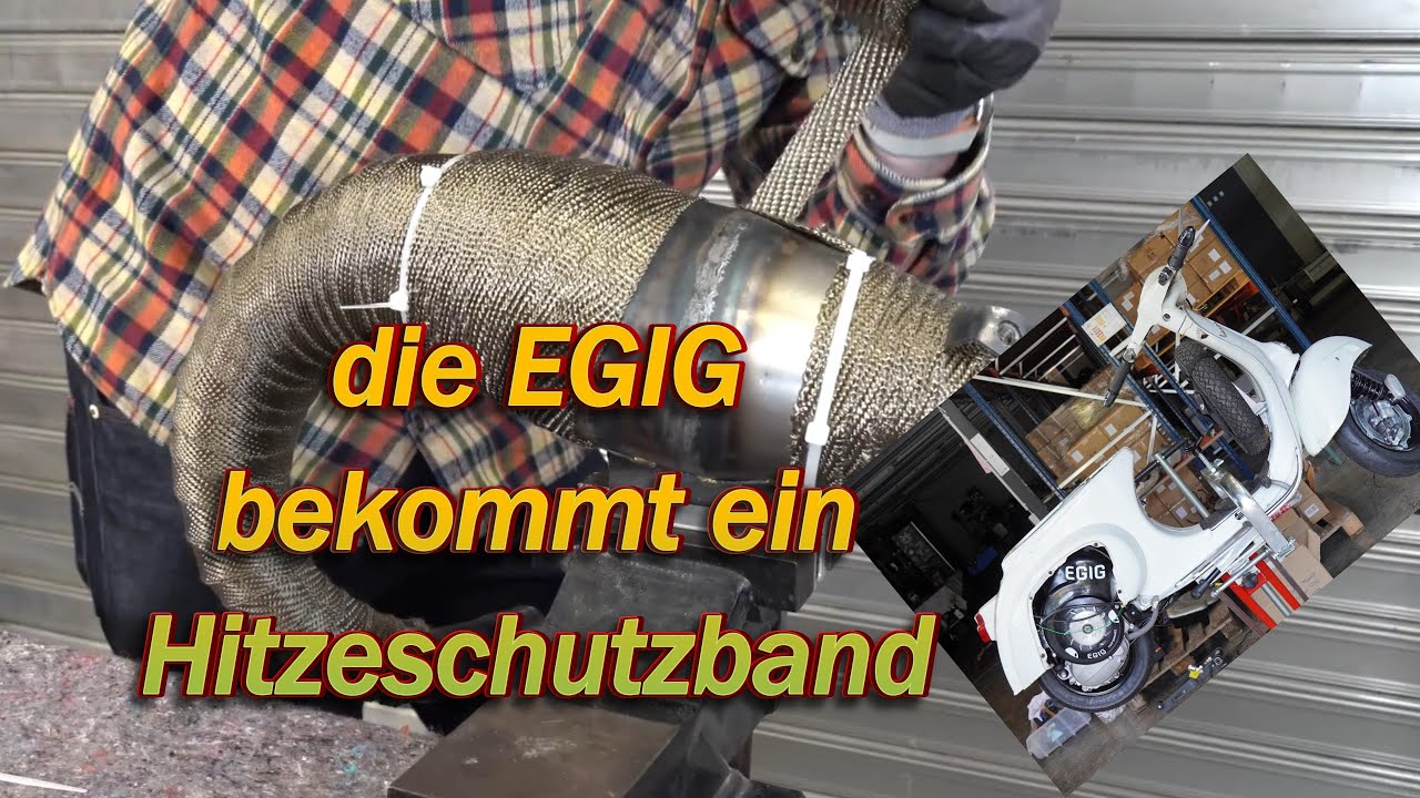 Damit wir TÜV für die Vespa Primavera mit dem EGIG 170 bekommen, muss der Auspuff gewickelt werden
