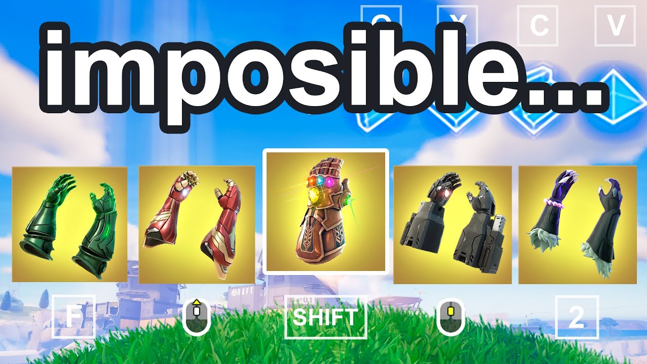 Gan&eacute; con TODOS LOS GUANTES de FORTNITE!