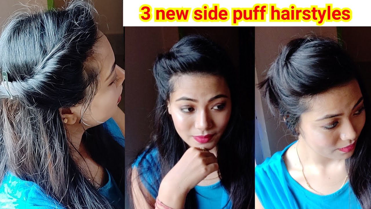 3 side puff / poof hairstyles ||3  cute everyday hairstyles|| Open hairstyles for girls