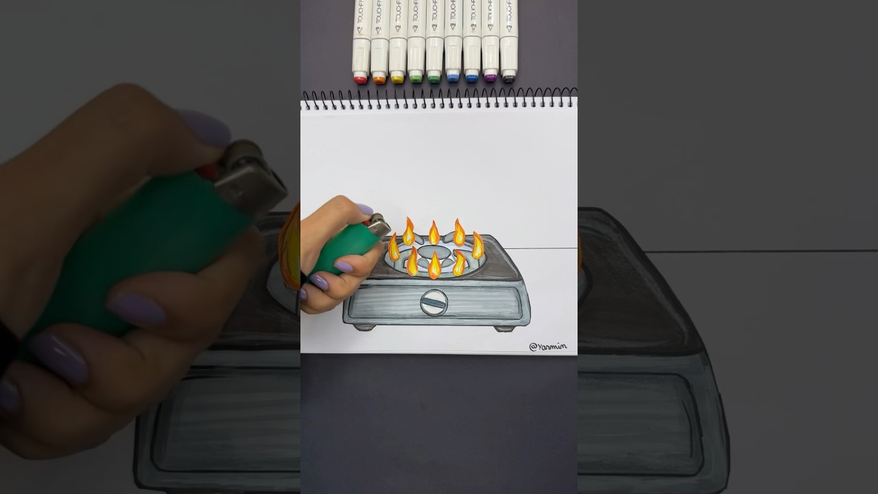 Result of my last tutorial 🍳😋 #shorts #creative #art #drawing #handmade #diy #artist #cooking