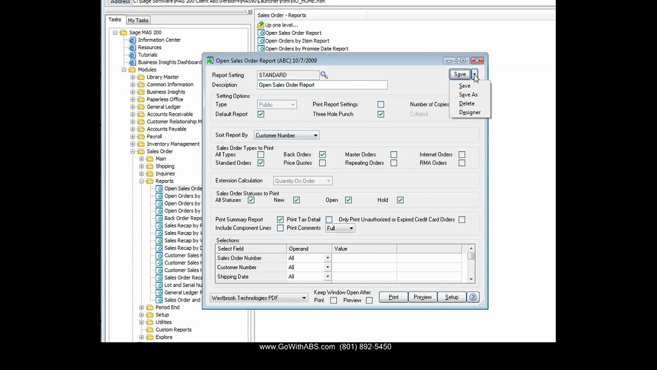 Modifying Standard MAS 200 Reports