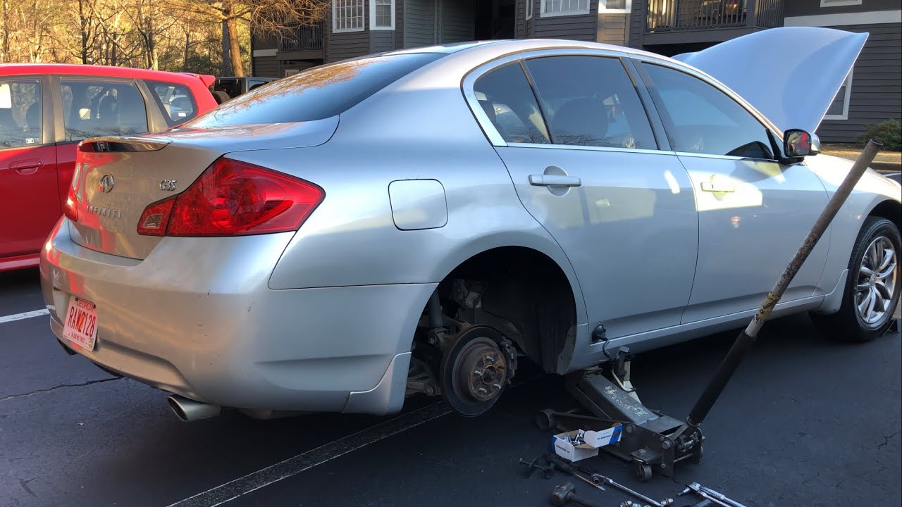 How to replace Infiniti G37 rear brake pads