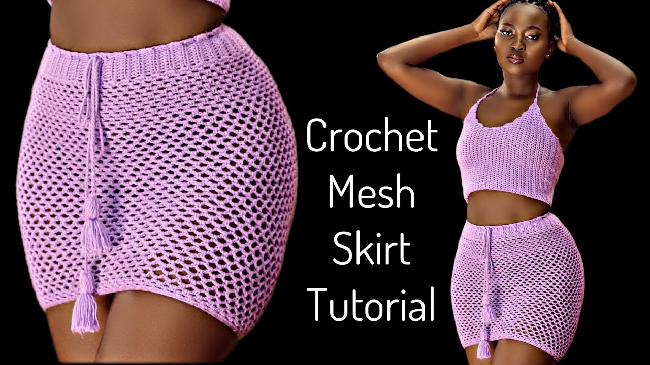 Crochet mesh skirt | crochet beach skirt | crochet mini bodycon skirt