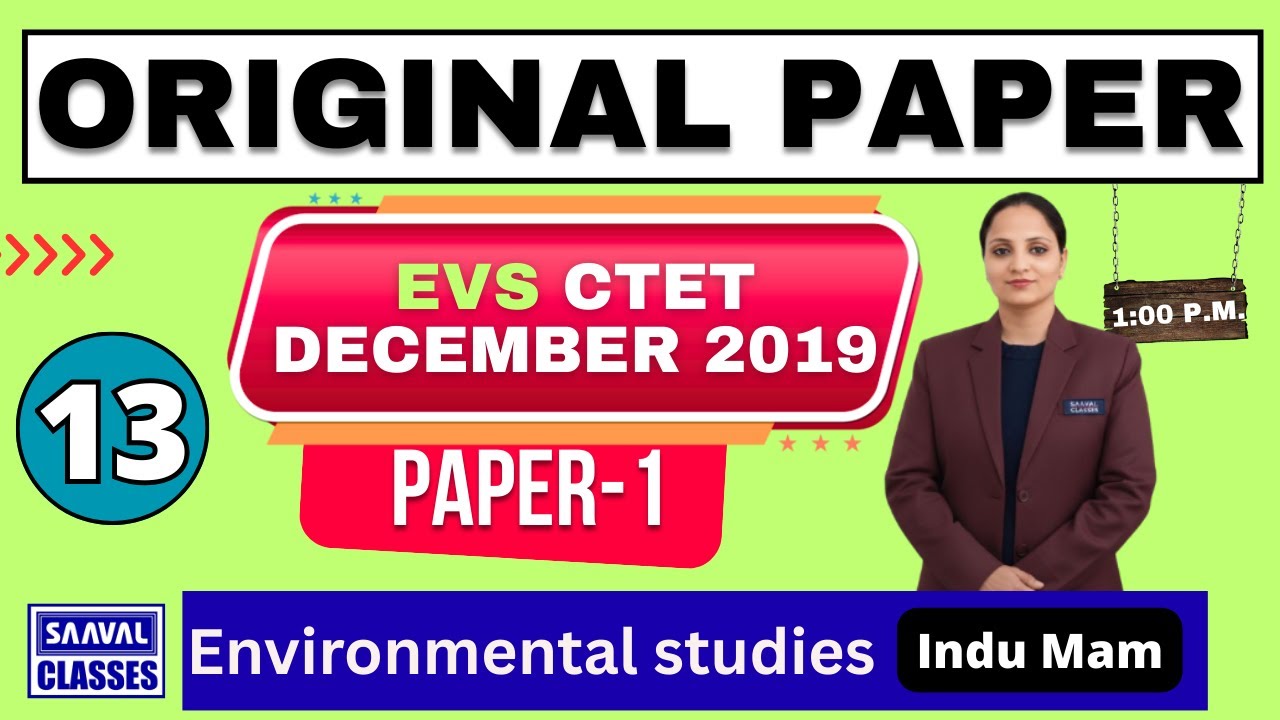 Lec-13 EVS CTET DECEMBER 2019 MCQ || EVS | PSTET | SAAVAL CLASSES | 9988832392