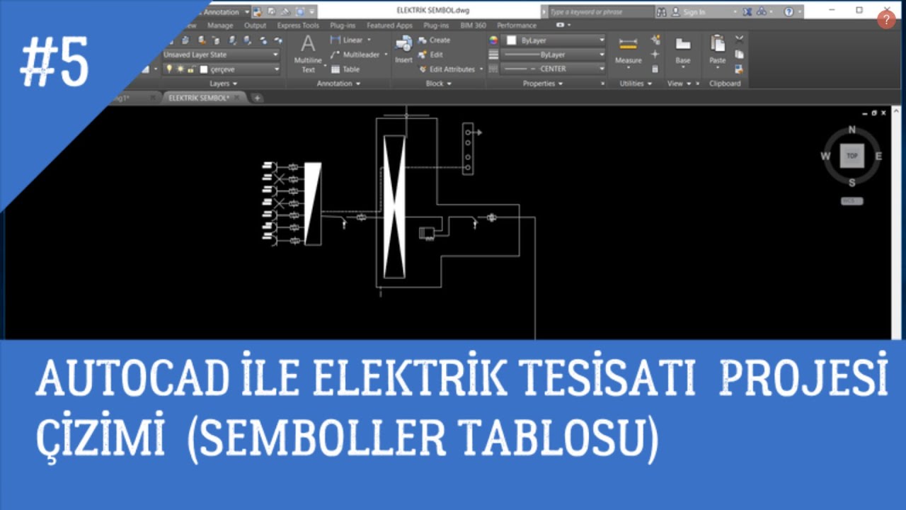 AUTOCAD İLE ELEKTRİK TESİSATI PROJESİ ÇİZİMİ (SEMBOLLER TABLOSU)