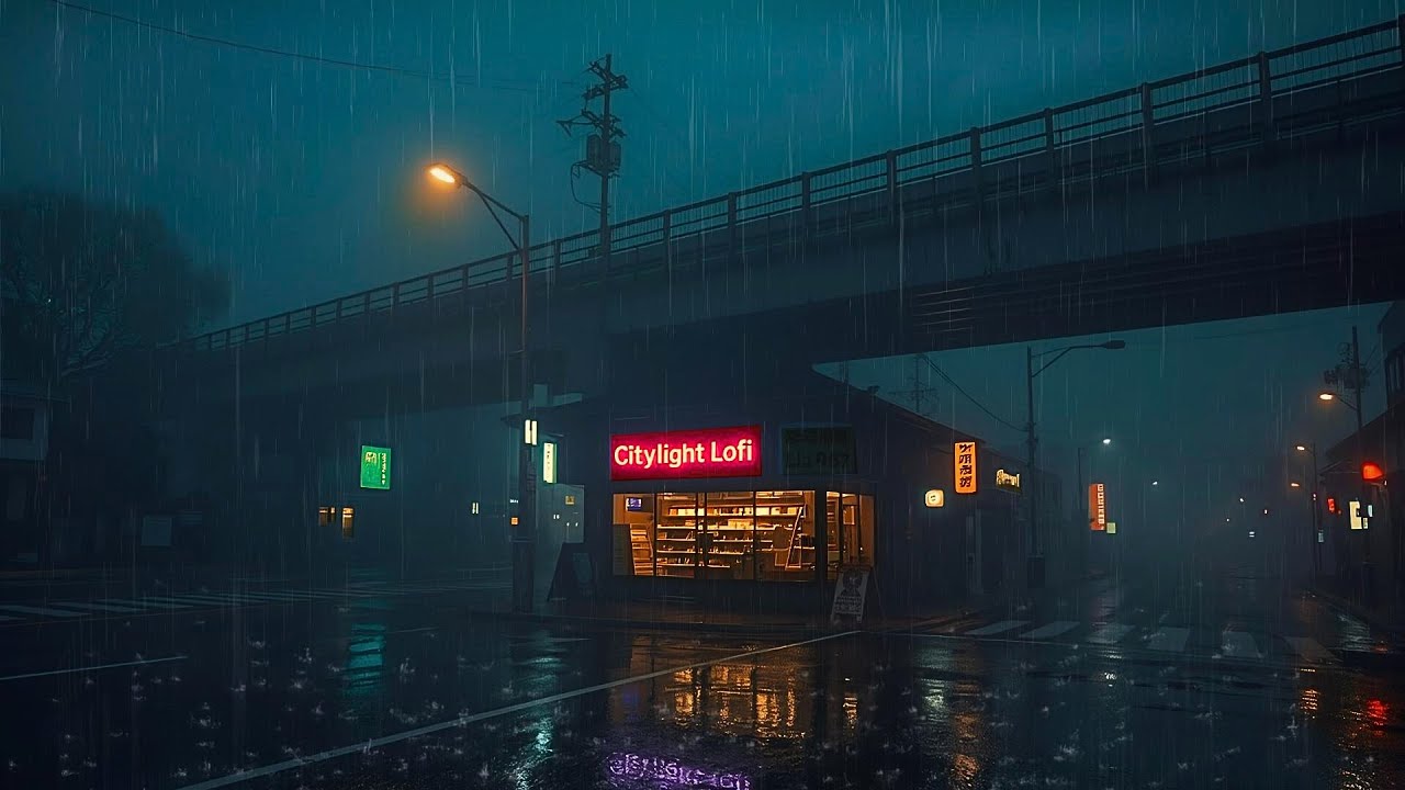 80s & 90s Lofi Beats 🌧️ Late-Night Study in a Rainy Tokyo Street Café