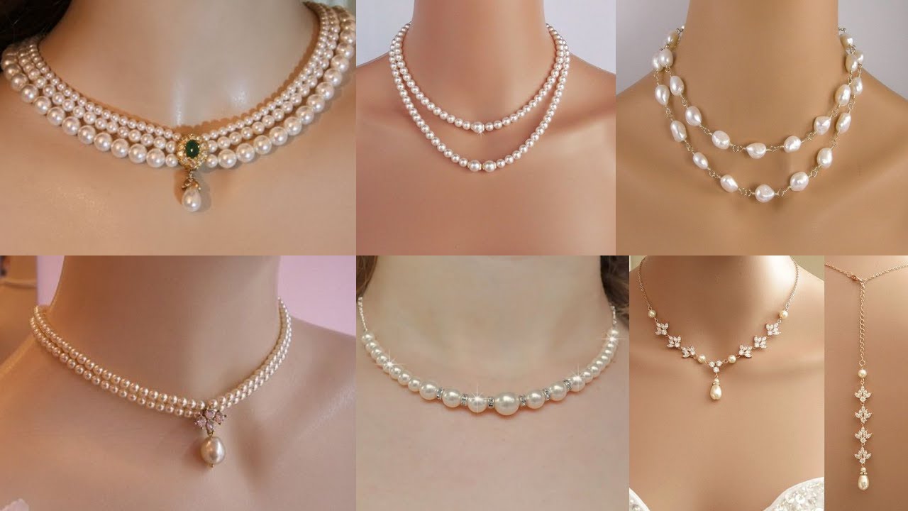 Simple & light weight Pearl necklace designs/royal pearl necklace set designs / latest pearl jewelry
