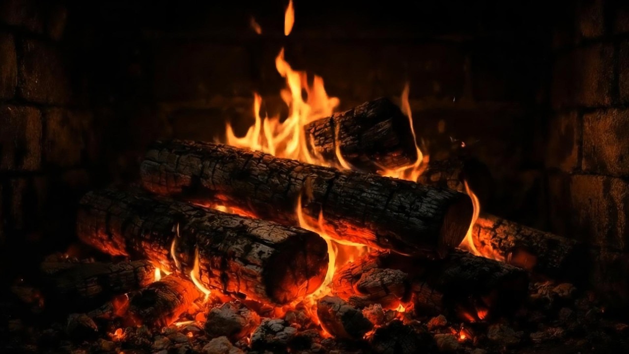 Deep Night Fireplace 🔥 Amber Glow for Fast Sleep & Anxiety Relief (10 Hours)