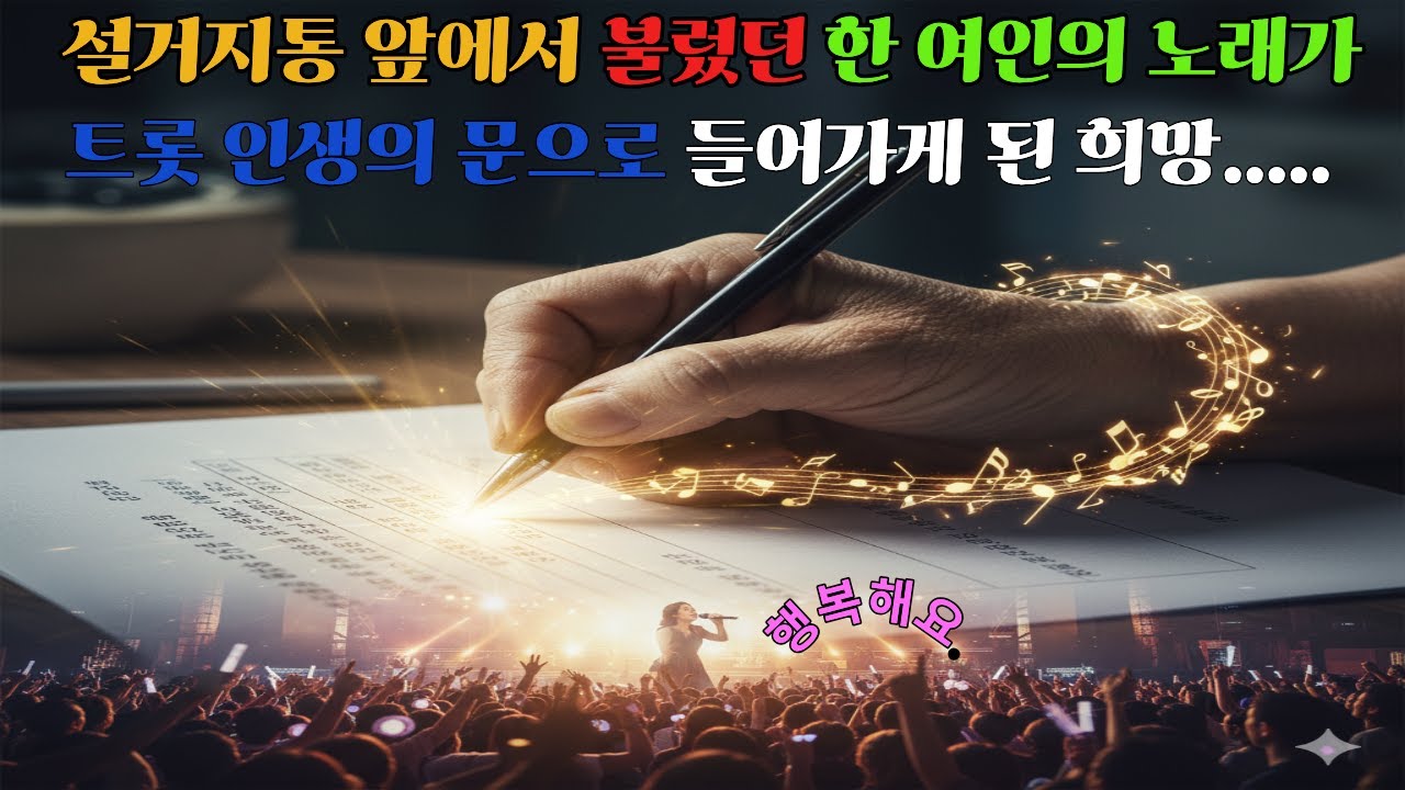 설거지통  앞에서 불렀던 한 여인의 노래가 트롯인생의 길잡이가된 운명