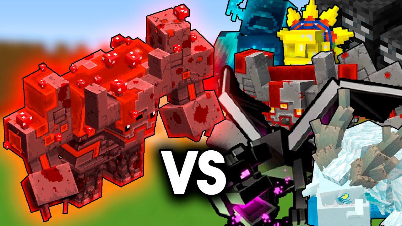 Mooshroom Monstrosity VS ALL Minecraft Bosses | Minecraft Mob Arena