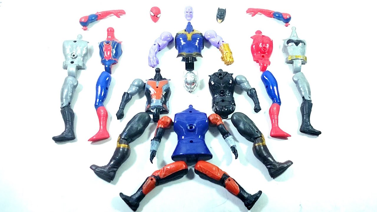 AVENGERS SUPERHERO TOYS THANOS VS ANT-MAN VS SPIDER-MAN3 VS BATMAN...