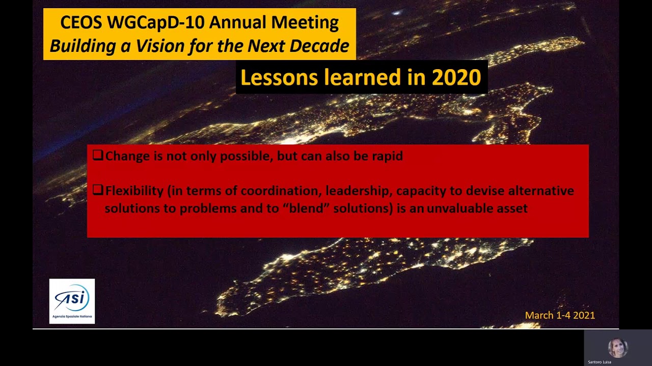 Italian Space Agency update for WGCapD-10