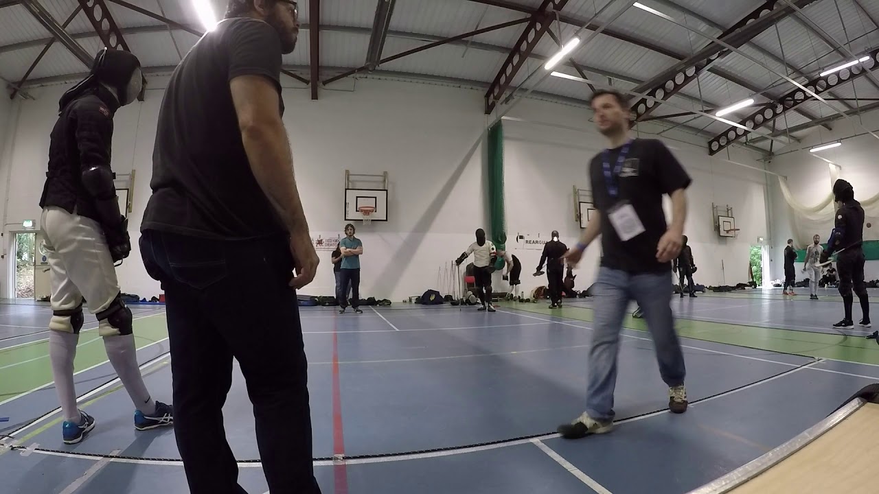 Sam Booth versus H&aring;vard Lund Eidheim - sword and buckler.  Albion Cup 2018.