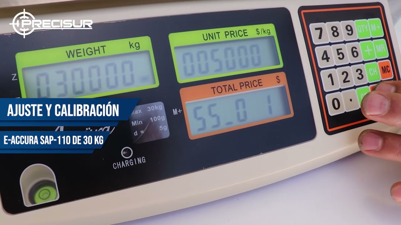 Ajuste y Calibración de Balanza e-Accura SAP-110 de 30 Kilos