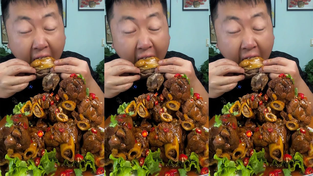 ASMR "big bite" MUKBANG | Braised Beef Bone Marrow - 푸드 딜리셔스 먹방 Delicious Eating Show | Lixiao