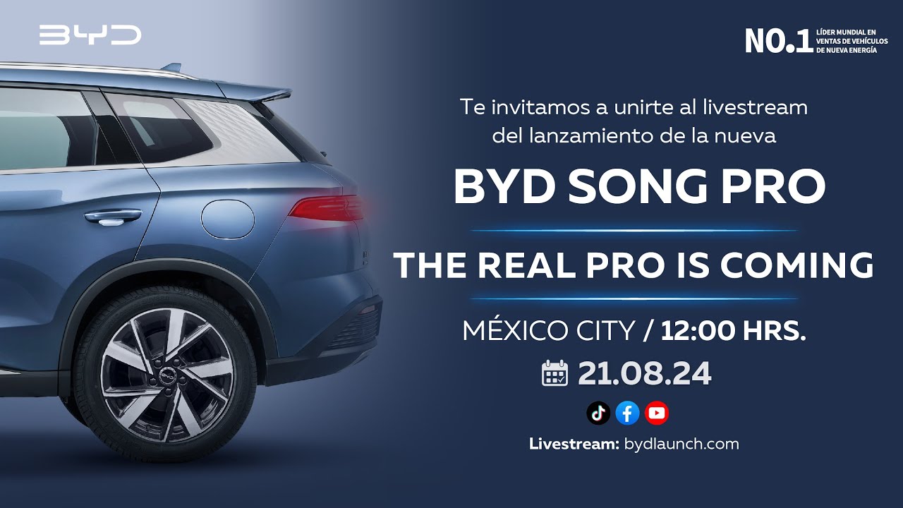 Únete al Lanzamiento en Vivo del BYD SONG PRO: ¡Regístrate Aquí!