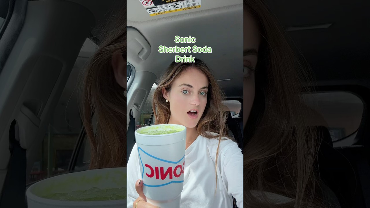 Sonic Sherbert Soda Drink 💚🥤#sonic #sonicdrinks #sonicdrivein #sonicorder #sherbertdrink