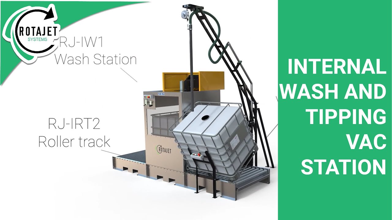 IBC internal wash and tipping vac station | Rotajet Systems