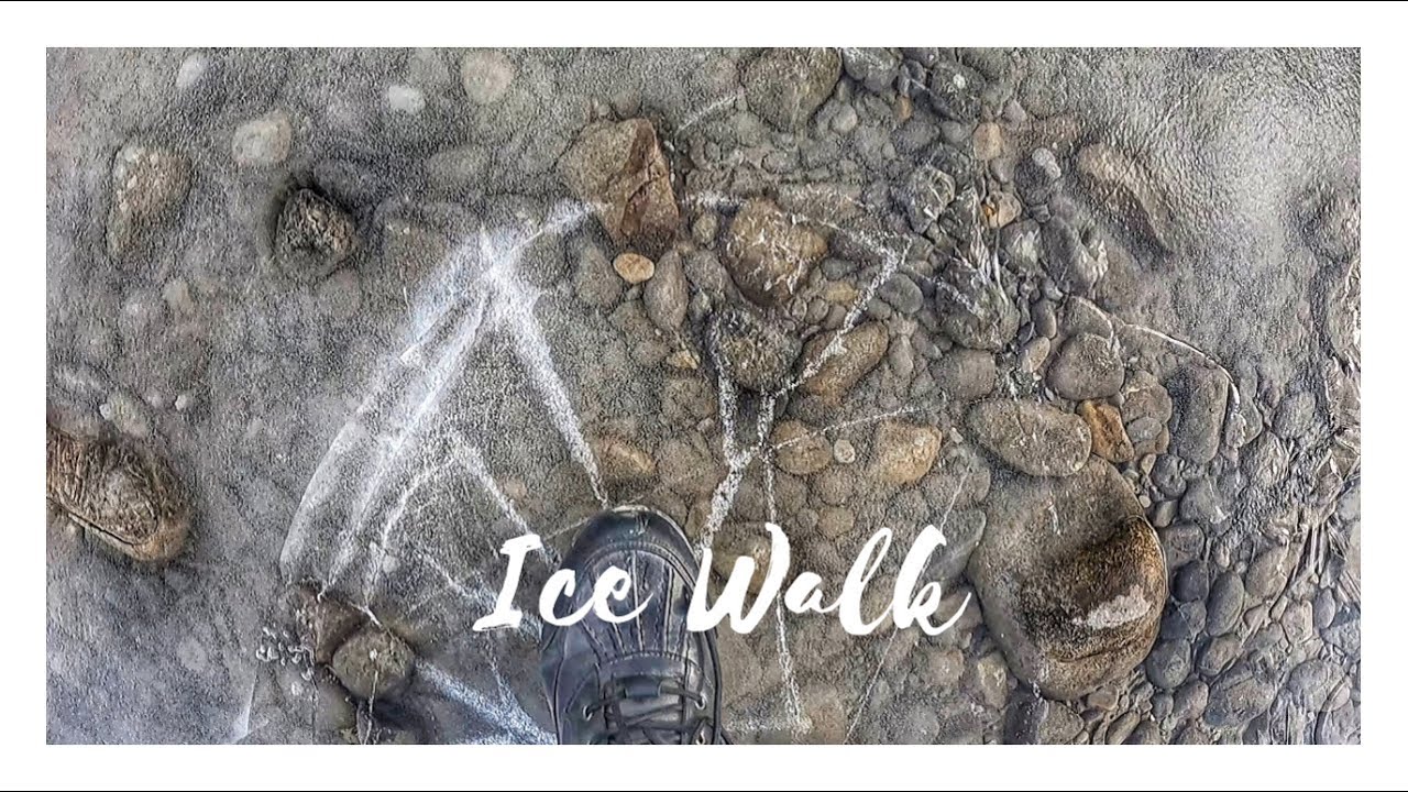 ASMR 🎧 Walking on ice with water underneath. Jasper National Park, Canada.