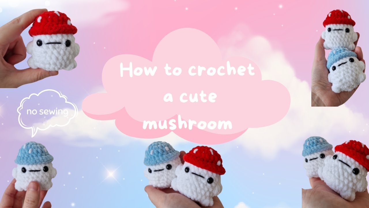 How to crochet a cute and chubby mushrooms 🍄😍No sewing 😱