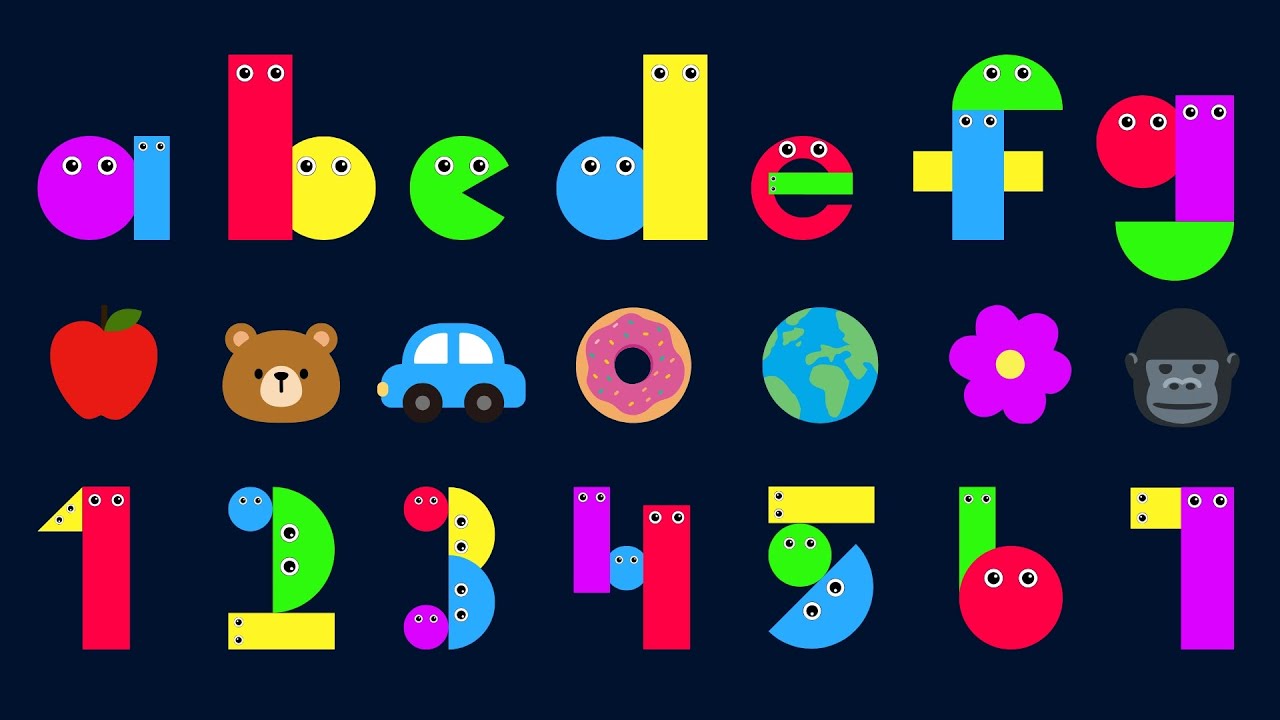ABC Song + Counting 1 to 10 with Shapes | Uppercase & Lowercase Alphabet Learning for Kids