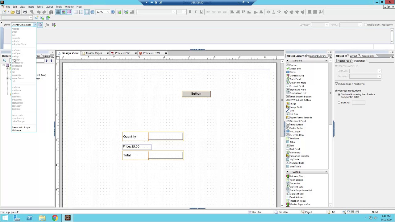 AEM Designer Tutorial 6: Action Builder