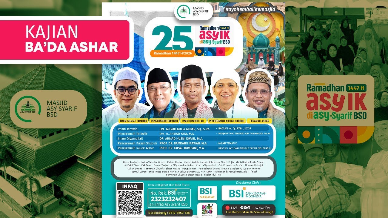 🇵🇸MENCUCI HATI DARI PENYAKIT SOSIAL (IRI & DENGKI) - PROF. DR. FAISAL HAMDANI, M.A.- ITIKAF 1447 H