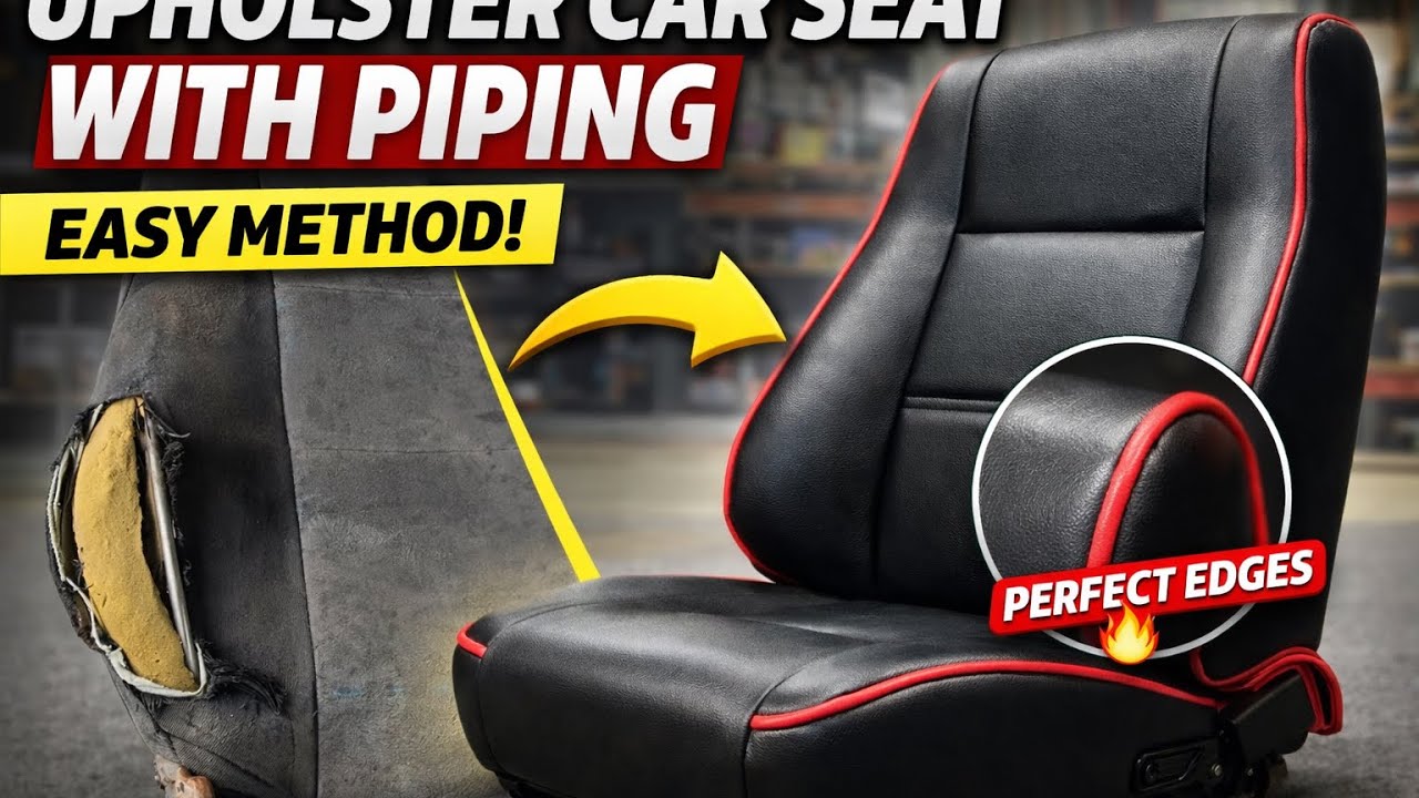 How to Upholster Car Seat with piping - For Beginners 
