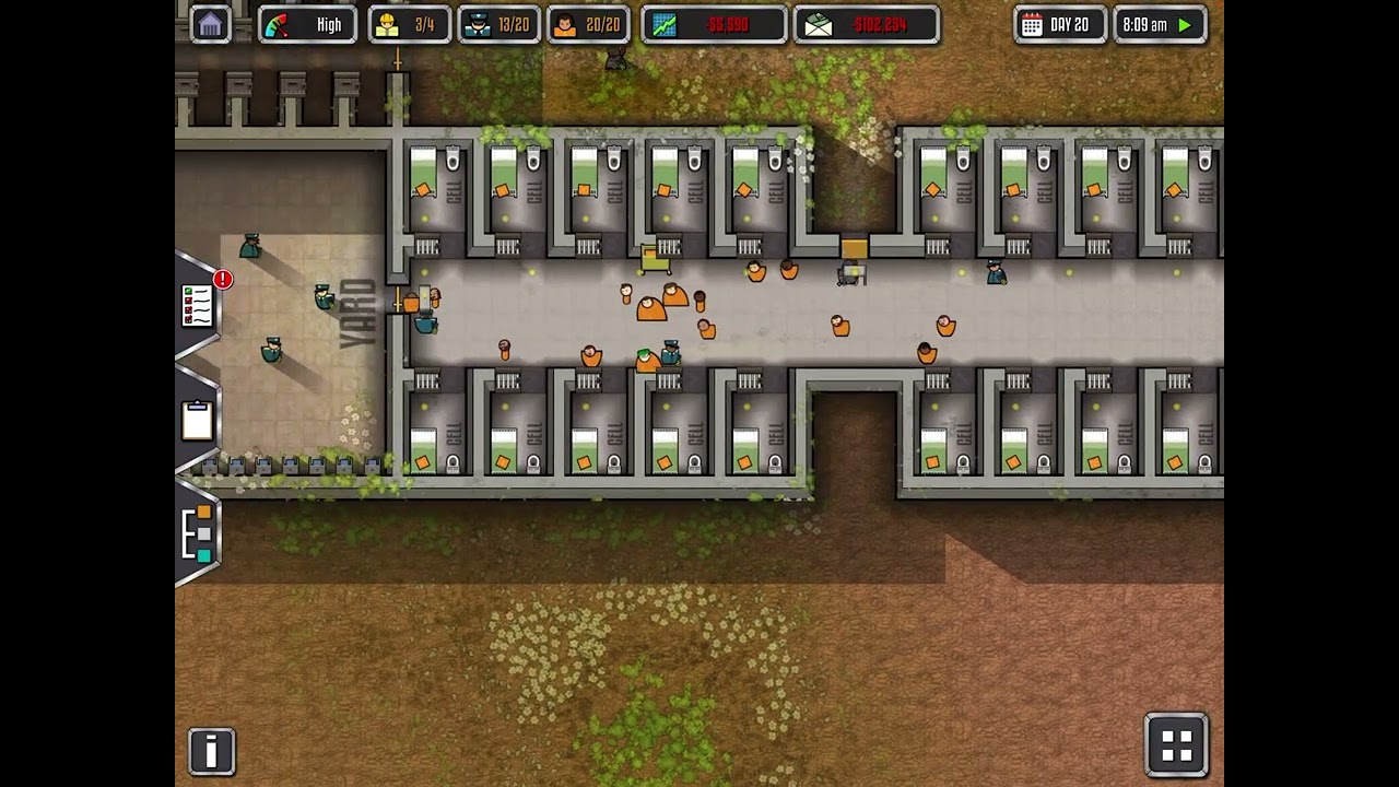 Prison Architect Eat earlier and eat later