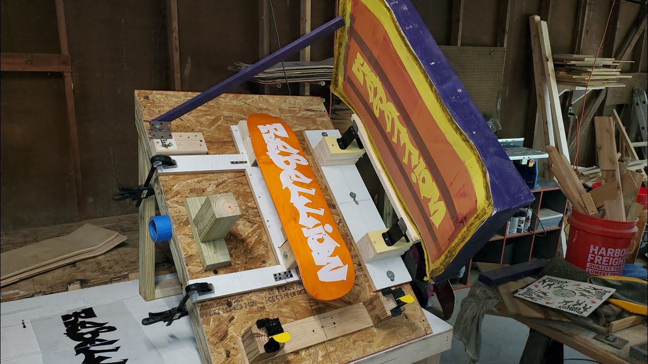 Skateboard Screen Printing How To Expose and Burn A Curved Screen.