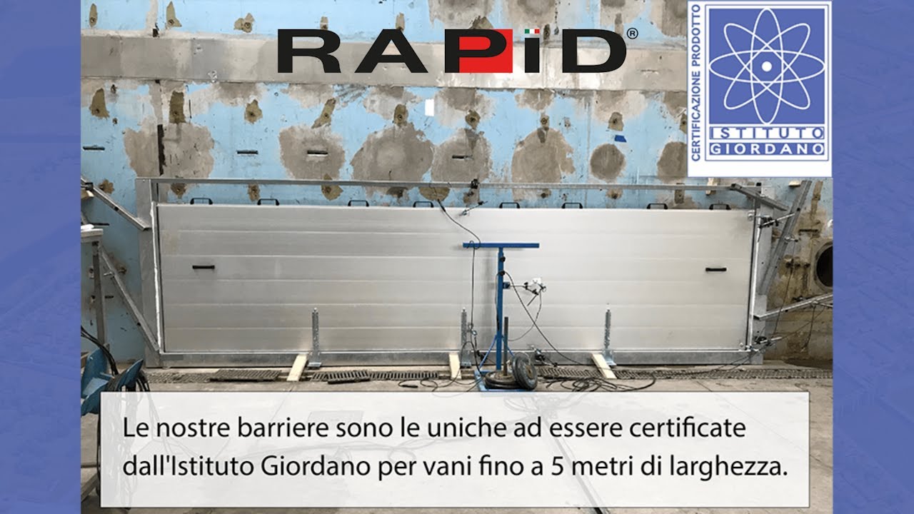 RAPID CLICK Paratie Anti-Allagamento - Test della Tenuta all'Acqua in Istituto Giordano