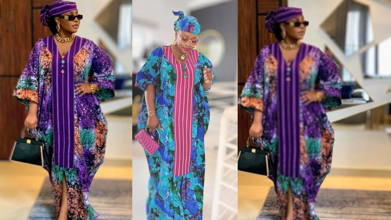 How to Sew Trendy Bubu Kaftan with Asooke and Cowl Effect