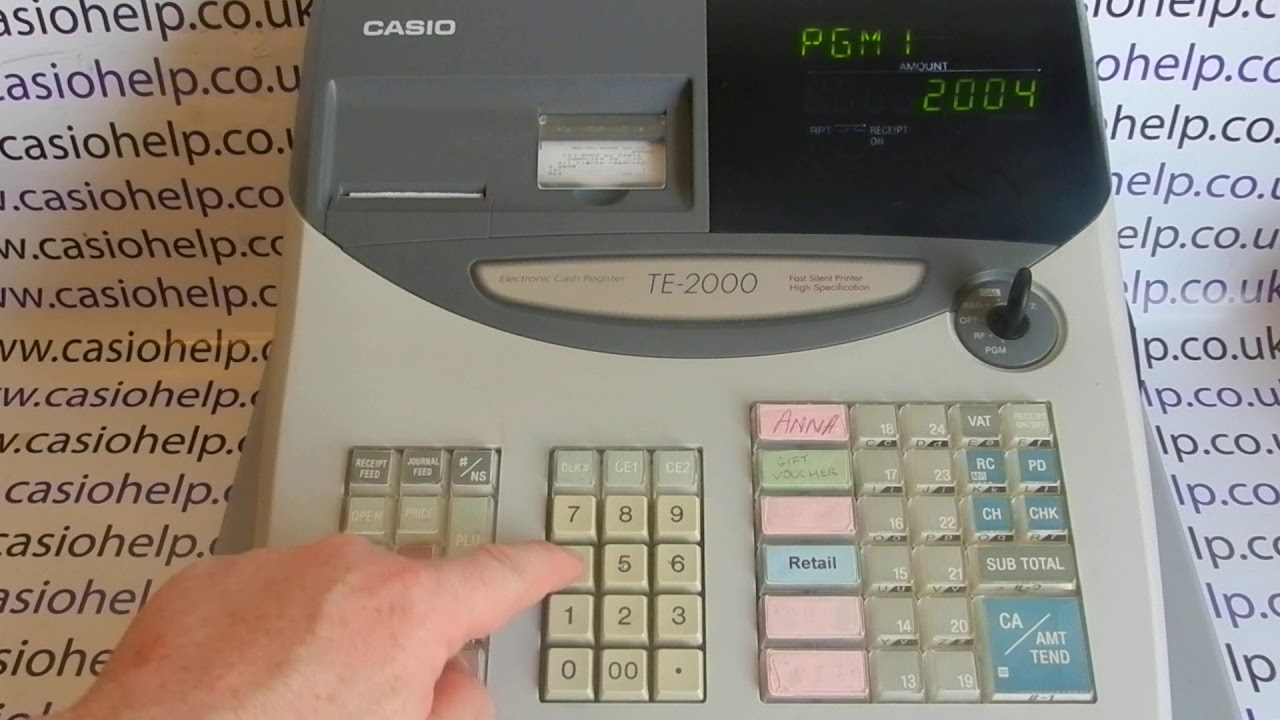 Установка даты и времени на кассовых аппаратах Casio TE-2000 / TE2000 / TE-100 / TE100 / PCR-T200...
