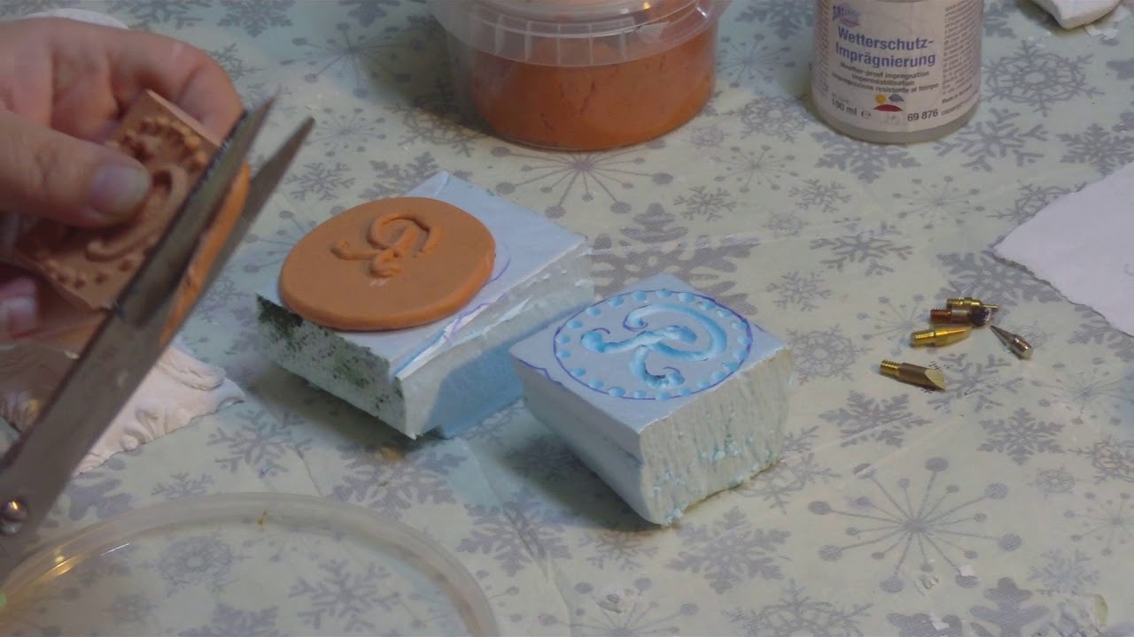 DIY - Einen eigenen Stempel für Seife entwerfen und bauen - mit Brenneisen, Styrodur und Silikon