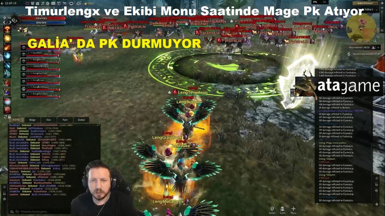 Timurlengx  | Galia' da Monu ve Boss Saatinde Keyifli Pk Atıyor | Mahşeri Kalabalık | Rise Online