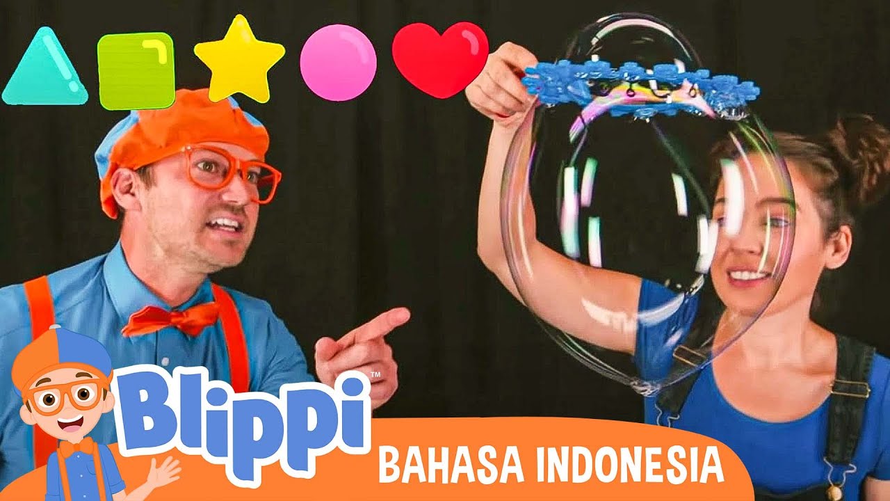 Blippi Belajar Tentang Bentuk dan Cara Membuat Gelembung Besar | Blippi Bahasa Indonesia