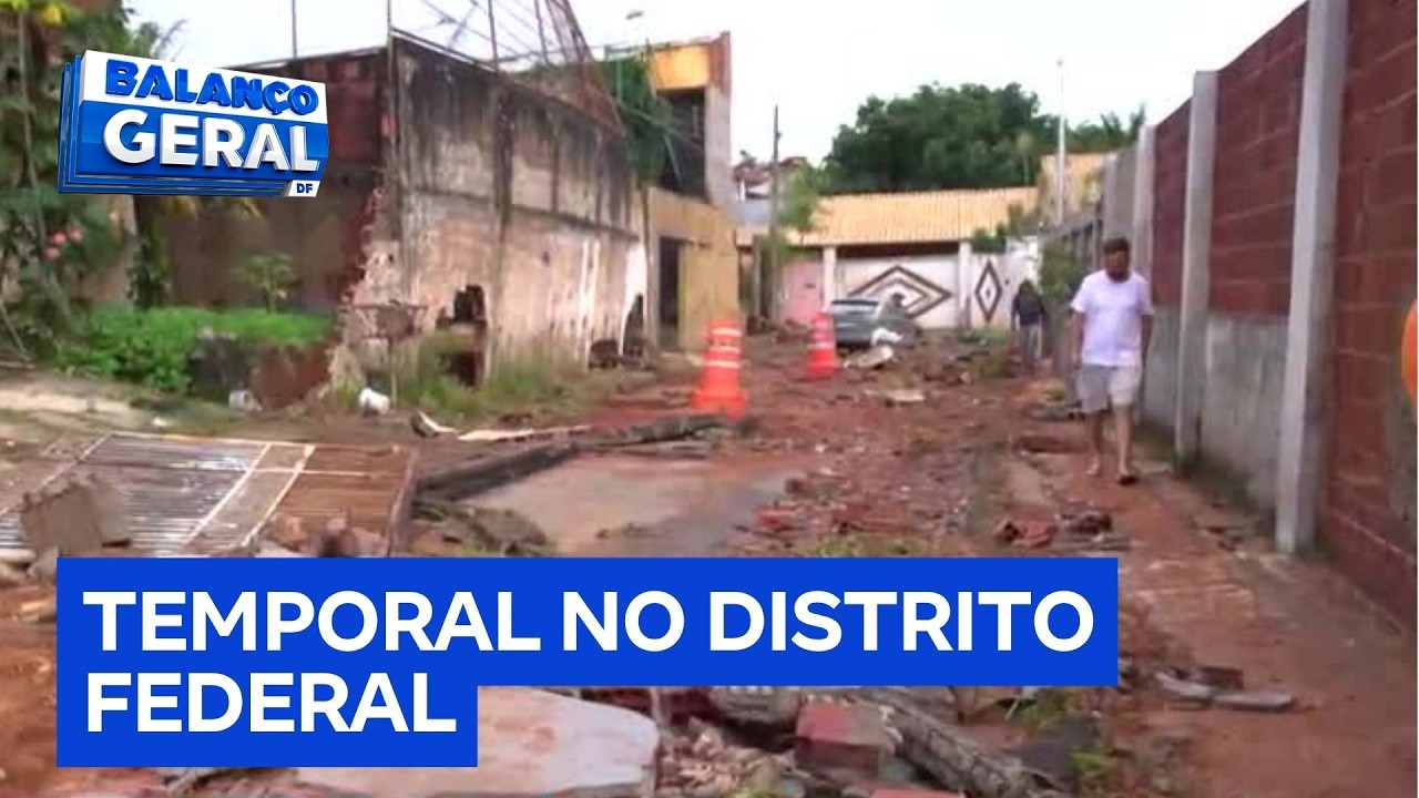 Chuvas causam destrui&ccedil;&atilde;o e deixam moradores ilhados em Vicente Pires (DF) | Balan&ccedil;o Geral DF