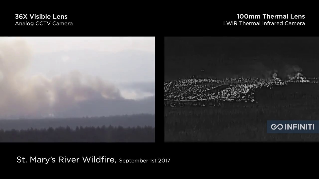 Thermal Infrared & Visible CCTV PTZ Camera  Fire Monitoring & Detecting See Through Smoke & Haze