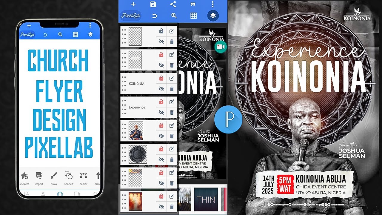 Create stunning church flyers on your phone || Pixellab Tutorial