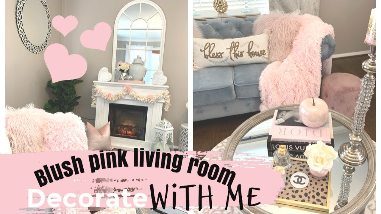 DECORATE WITH ME BLUSH PINK LIVING ROOM | CHELLESGLAMHOME