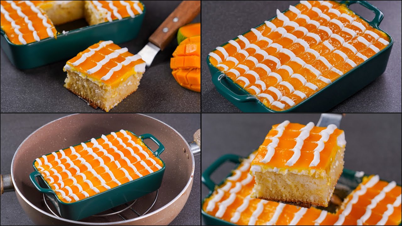 MANGO MILK CAKE RECIPE | MANGO CAKE | EGGLESS MANGO MILK CAKE | WITHOUT OVEN | EASY MANGO CAKE