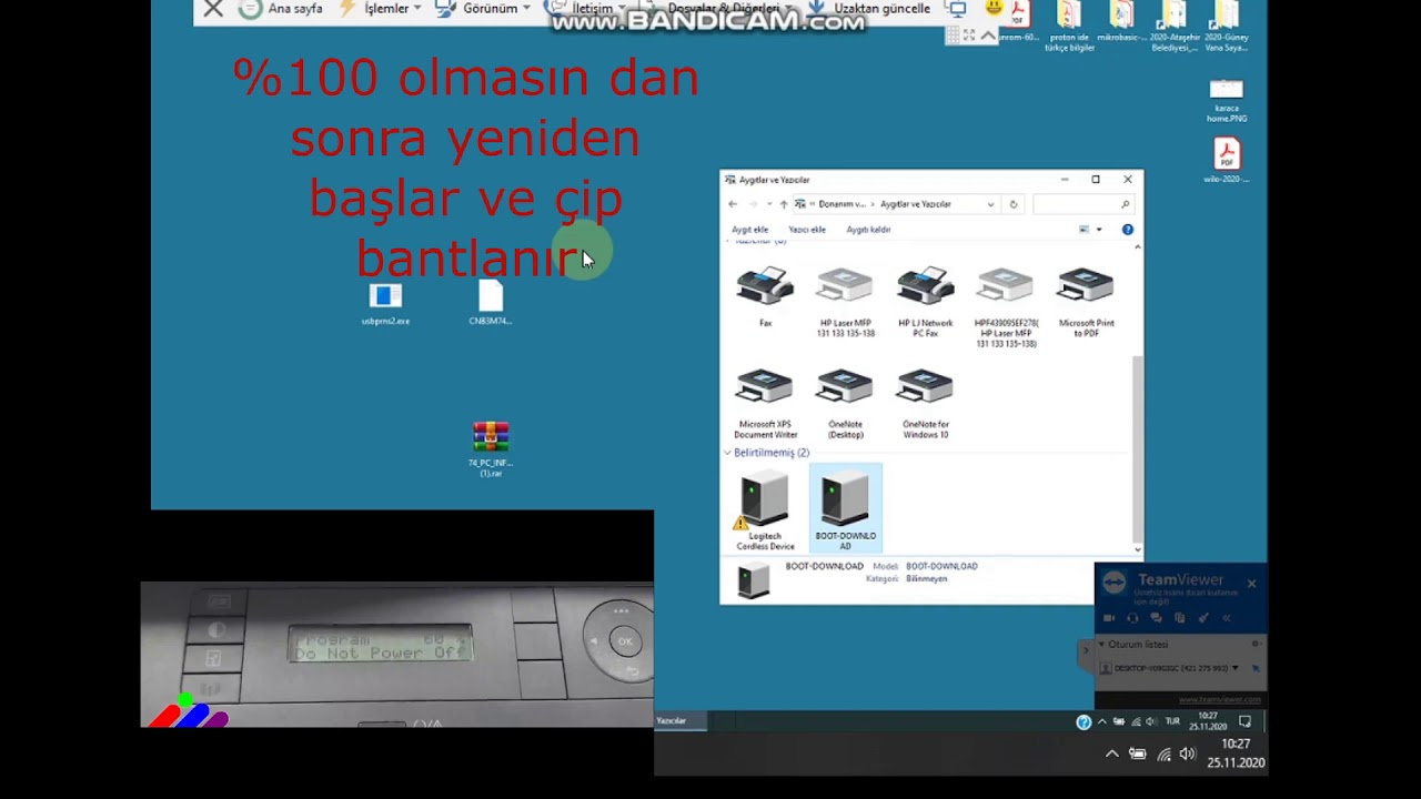 HP MFP 137FNW YAZICI RESETLEME