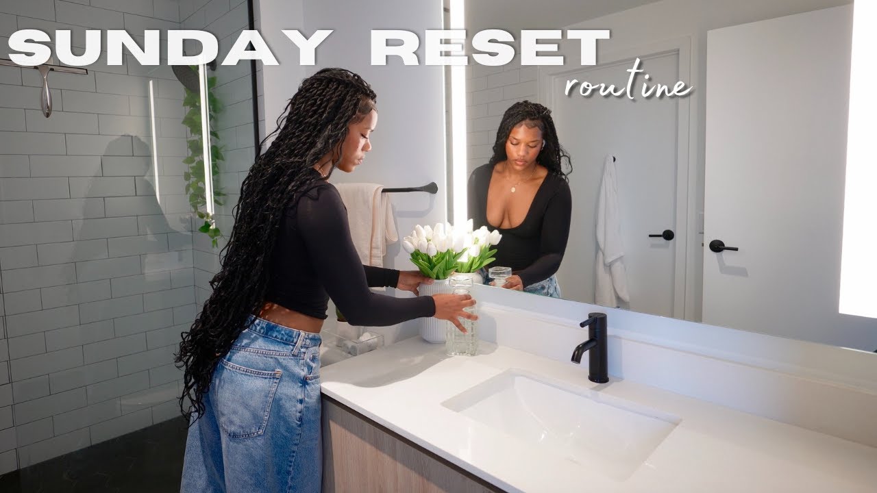 SUNDAY RESET *extremely satisfying* | cleaning, grocery shopping, meal prepping